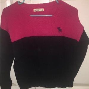 Navy Blue and Pink Abercrombie Sweater